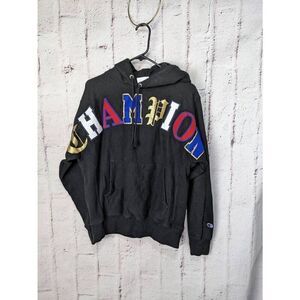 Champion Reverse Weave Hoodie Mens Medium M Sweatshirt Pullover Big Logo Spellou